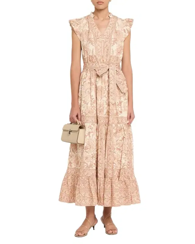 Elie Tahari The Eden Tiered Floral-Print Cotton Maxi Dress