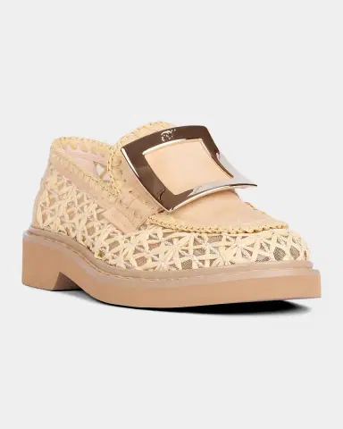 Roger Vivier Viv Rangers Braided Raffia Loafers | Thumbnail 4 Roger Vivier Viv Rangers Braided Raffia Loafers | Thumbnail 4