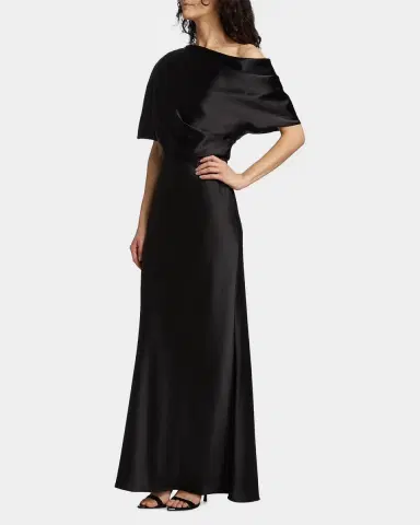 Amsale Draped Satin One-Shoulder Gown | Thumbnail 6 Amsale Draped Satin One-Shoulder Gown | Thumbnail 6