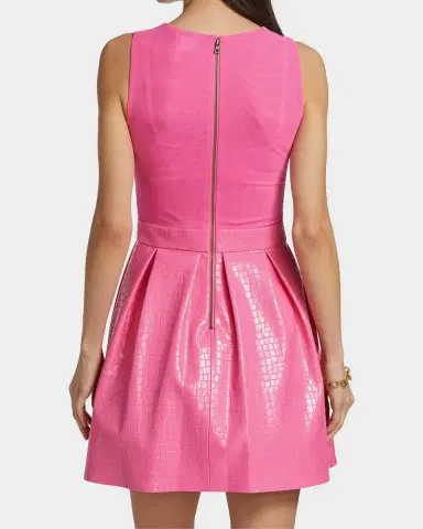 Alice + Olivia Chara Croc-Embossed Party Dress | Thumbnail 2 Alice + Olivia Chara Croc-Embossed Party Dress | Thumbnail 2
