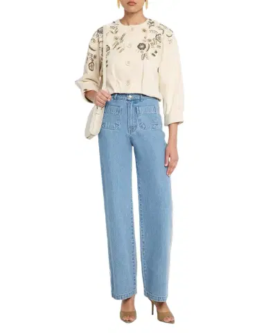 Veronica Beard Emeren Embroidered Cropped Jacket | Thumbnail 1 Veronica Beard Emeren Embroidered Cropped Jacket | Thumbnail 1