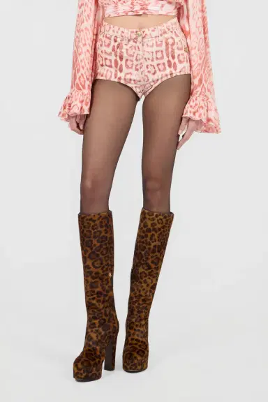 Roberto Cavalli Jaguar Pink Print Shorts | Thumbnail 2 Roberto Cavalli Jaguar Pink Print Shorts | Thumbnail 2
