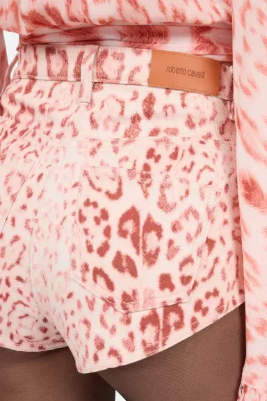 Roberto Cavalli Jaguar Pink Print Shorts | Thumbnail 5 Roberto Cavalli Jaguar Pink Print Shorts | Thumbnail 5
