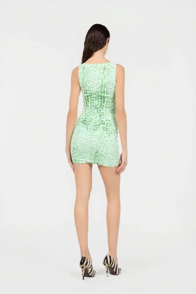 Roberto Cavalli Jaguar Mint Print Dress Mini | Thumbnail 3 Roberto Cavalli Jaguar Mint Print Dress Mini | Thumbnail 3