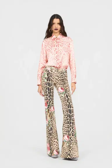 Roberto Cavalli Jaguar Pink Print Silk Shirt | Thumbnail 6 Roberto Cavalli Jaguar Pink Print Silk Shirt | Thumbnail 6