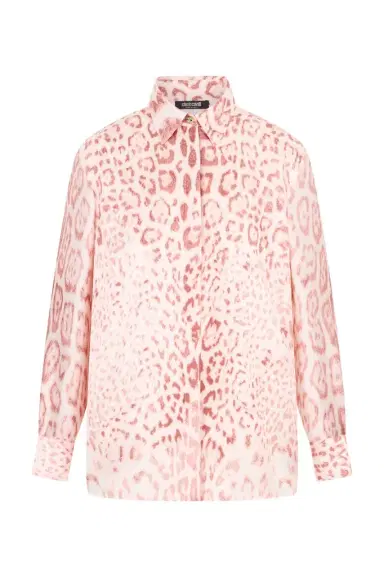 Roberto Cavalli Jaguar Pink Print Silk Shirt | Thumbnail 1 Roberto Cavalli Jaguar Pink Print Silk Shirt | Thumbnail 1