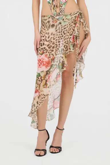 Roberto Cavalli Jaguar Roses Print Sarong | Thumbnail 2