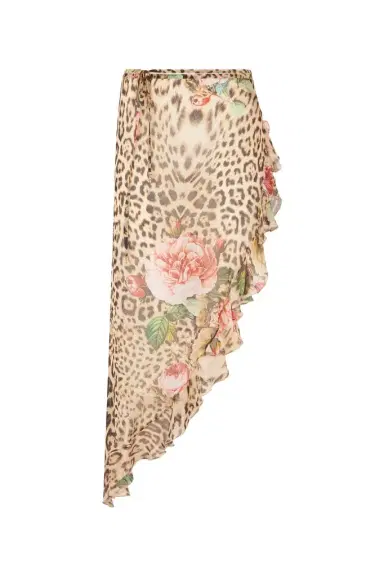 Roberto Cavalli Jaguar Roses Print Sarong | Thumbnail 1