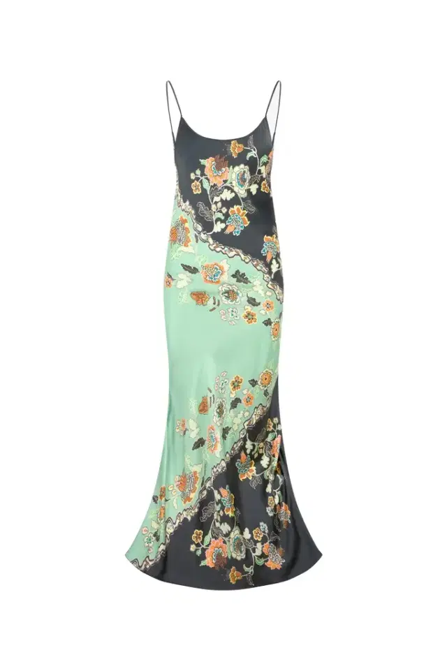 Kimono Print Silk Dress