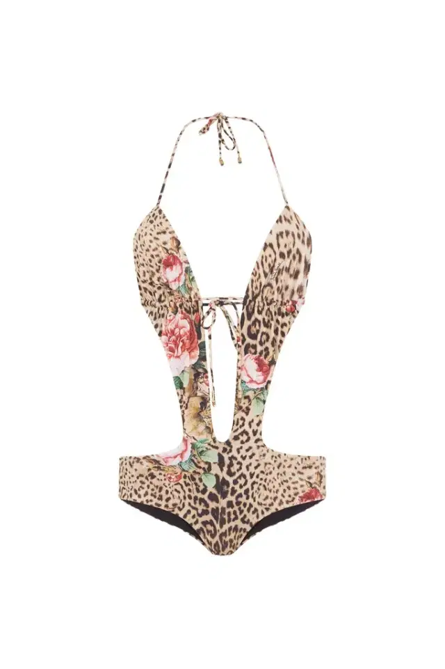 Jaguar Roses Print One-Piece Swimsuit