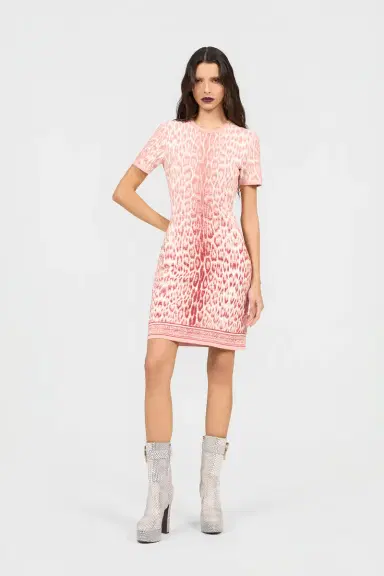 Roberto Cavalli Jaguar Pink Print Midi Dress | Thumbnail 2 Roberto Cavalli Jaguar Pink Print Midi Dress | Thumbnail 2