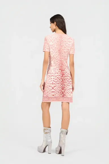 Roberto Cavalli Jaguar Pink Print Midi Dress | Thumbnail 3 Roberto Cavalli Jaguar Pink Print Midi Dress | Thumbnail 3
