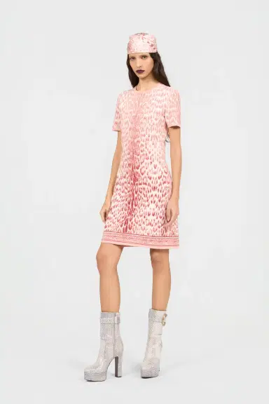 Roberto Cavalli Jaguar Pink Print Midi Dress | Thumbnail 6 Roberto Cavalli Jaguar Pink Print Midi Dress | Thumbnail 6