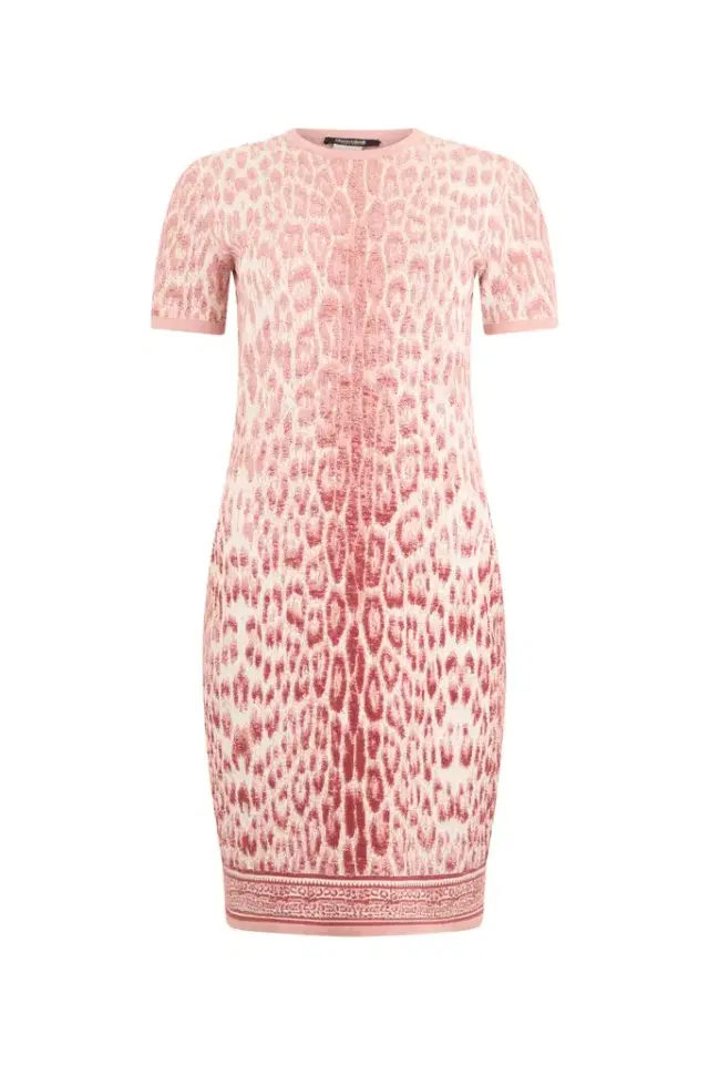 Jaguar Pink Print Midi Dress