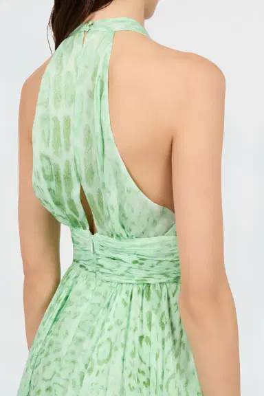 Roberto Cavalli Jaguar Mint Print Silk Mini Dress | Thumbnail 5 Roberto Cavalli Jaguar Mint Print Silk Mini Dress | Thumbnail 5