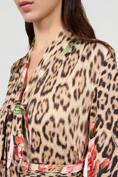 Roberto Cavalli Jaguar Roses Print Dress | Thumbnail 5 Roberto Cavalli Jaguar Roses Print Dress | Thumbnail 5