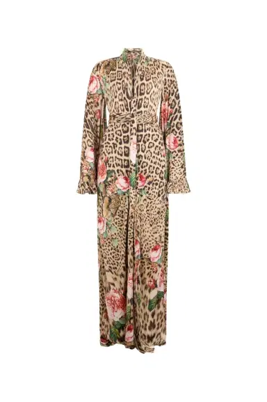 Roberto Cavalli Jaguar Roses Print Dress | Thumbnail 1 Roberto Cavalli Jaguar Roses Print Dress | Thumbnail 1