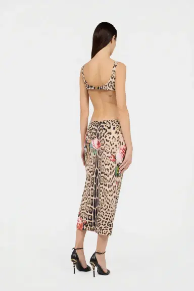 Roberto Cavalli Jaguar Roses Print Beach Dress | Thumbnail 3