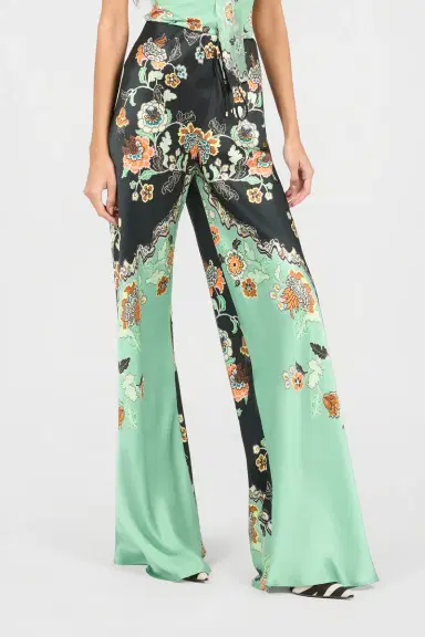 Roberto Cavalli Silk Pants With Kimono Print | Thumbnail 2 Roberto Cavalli Silk Pants With Kimono Print | Thumbnail 2