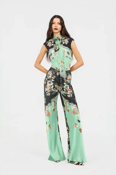 Roberto Cavalli Silk Pants With Kimono Print | Thumbnail 6 Roberto Cavalli Silk Pants With Kimono Print | Thumbnail 6