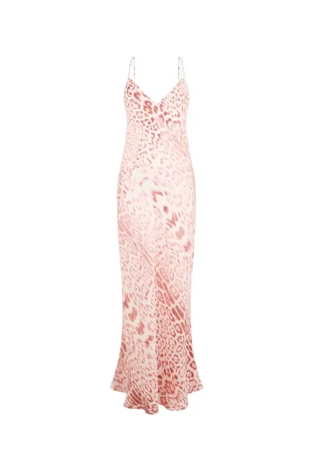 Jaguar Pink Print Slip Dress