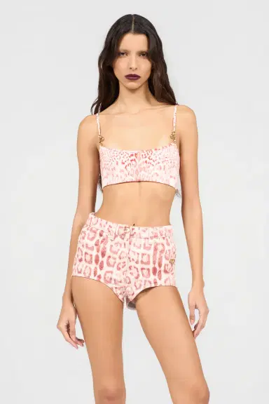 Roberto Cavalli Jaguar Pink Print Top | Thumbnail 4 Roberto Cavalli Jaguar Pink Print Top | Thumbnail 4
