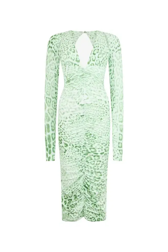 Jaguar Mint Print Midi Dress
