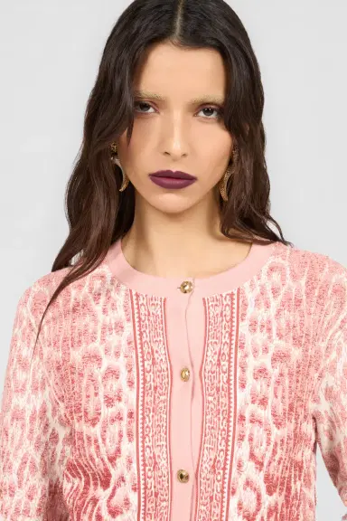 Roberto Cavalli Jaguar Pink Cardigan | Thumbnail 4 Roberto Cavalli Jaguar Pink Cardigan | Thumbnail 4