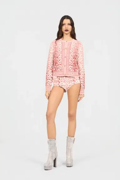 Roberto Cavalli Jaguar Pink Cardigan | Thumbnail 6 Roberto Cavalli Jaguar Pink Cardigan | Thumbnail 6