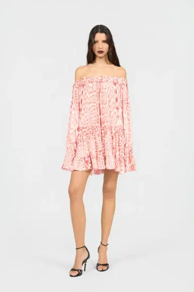 Roberto Cavalli Jaguar Pink Print Mini Dress | Thumbnail 2 Roberto Cavalli Jaguar Pink Print Mini Dress | Thumbnail 2