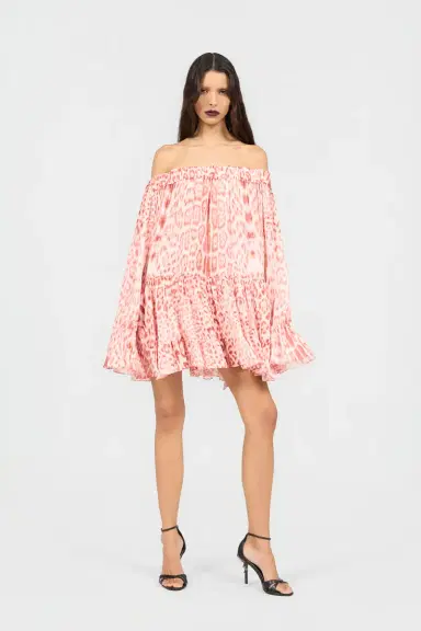 Roberto Cavalli Jaguar Pink Print Mini Dress | Thumbnail 6 Roberto Cavalli Jaguar Pink Print Mini Dress | Thumbnail 6