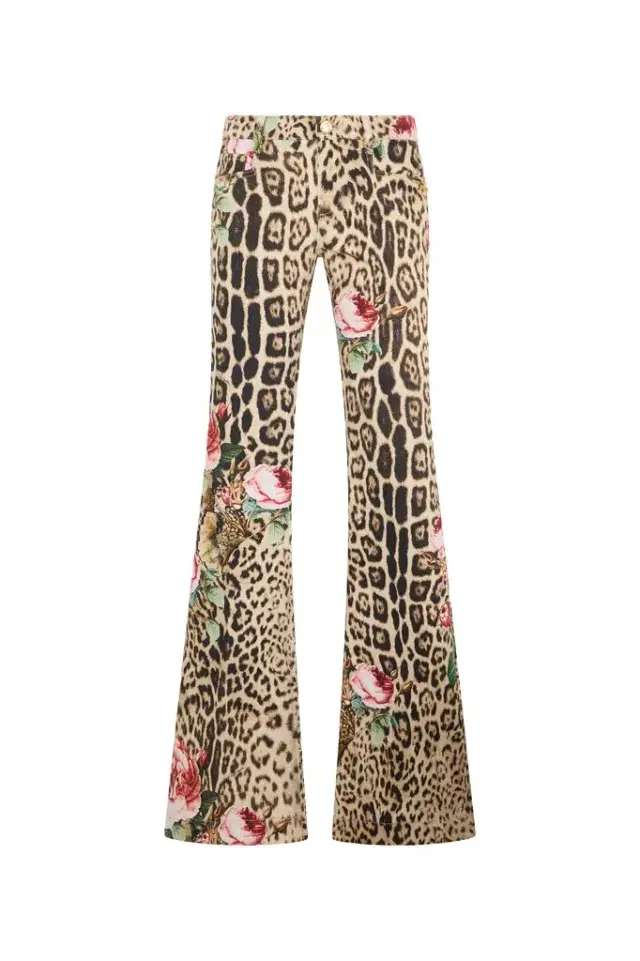 Jaguar Roses Print Flared Jeans