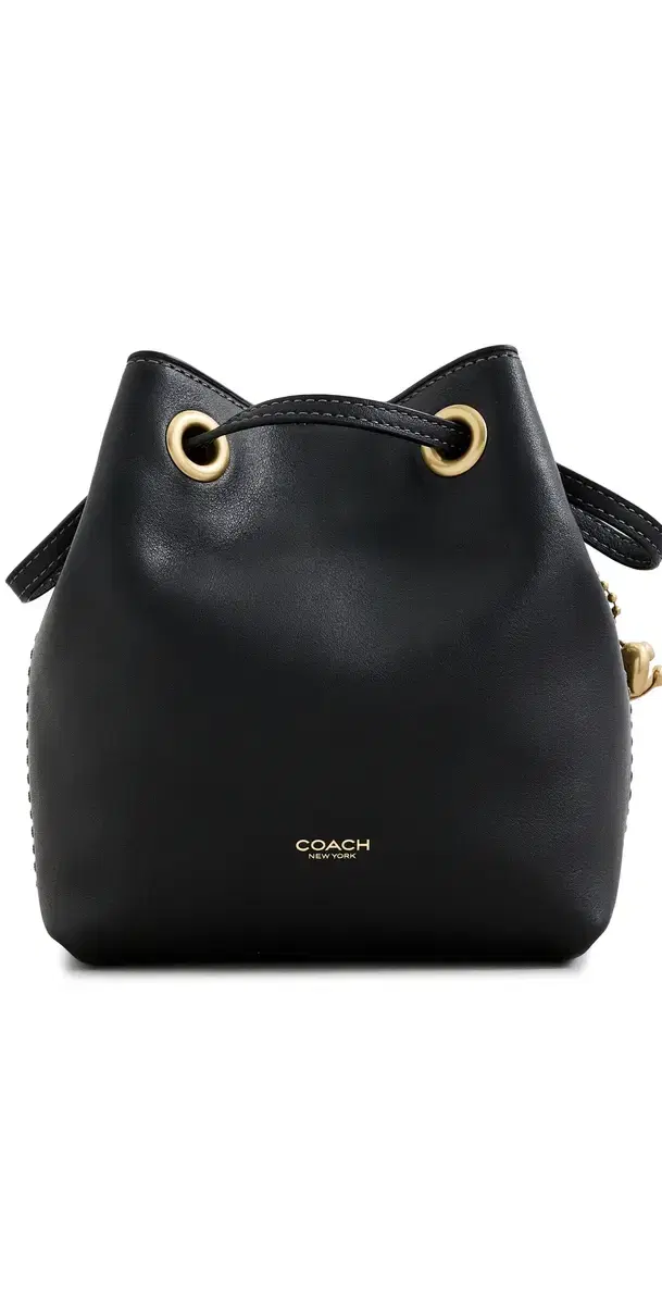 Coach Leather Jade Drawstring Bag Black One Size