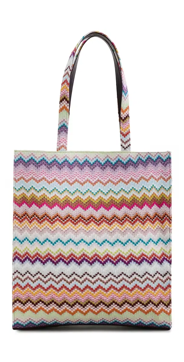 Raschel Shopping Bag Zig Zag Metallic Multicolor One Size