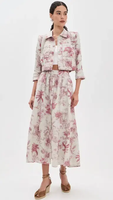 L'Agence Seina Front Placket Linen Midi Skirt | Thumbnail 5 L'Agence Seina Front Placket Linen Midi Skirt | Thumbnail 5