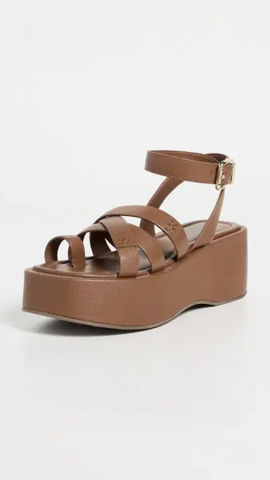 Free People Hazel Flatform Sandals Latte Leather | Thumbnail 2