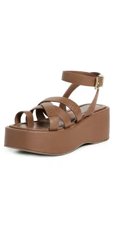 Free People Hazel Flatform Sandals Latte Leather | Thumbnail 1