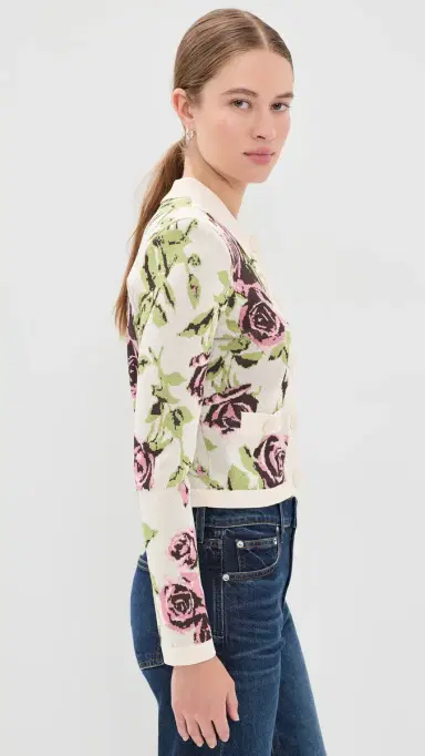 L'Agence Osiris Jacquard Collared Cardigan | Thumbnail 4