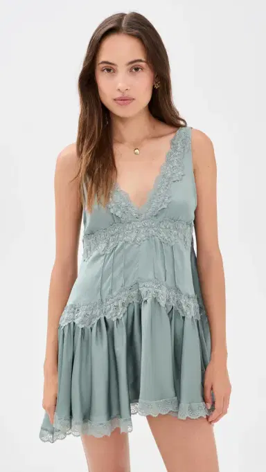 Free People In This Groove Mini Slip Dress Odessa Grey | Thumbnail 2