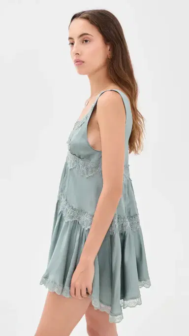 Free People In This Groove Mini Slip Dress Odessa Grey | Thumbnail 4