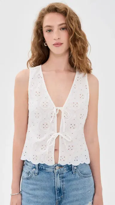 Onia Tie Front Tank Top White | Thumbnail 2 Onia Tie Front Tank Top White | Thumbnail 2