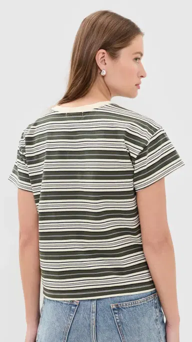 rag & bone Kelly tripe Boxy Jersey Tee Green Multi | Thumbnail 4 rag & bone Kelly tripe Boxy Jersey Tee Green Multi | Thumbnail 4