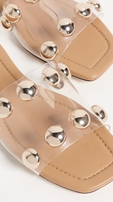 Loeffler Randall Hayes Studded Flat Sandals Clear/Dune/Champagne 6 | Thumbnail 6