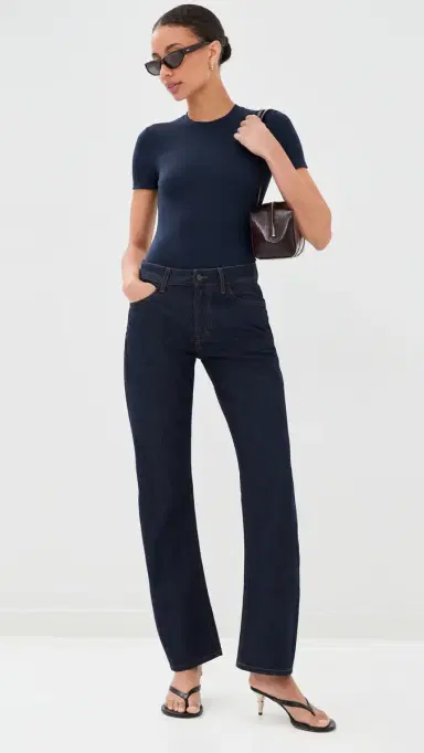 Wardrobe.NYC WARDROBE. NYC Opaque Tee Thong Bodysuit Navy L | Thumbnail 5 Wardrobe.NYC WARDROBE. NYC Opaque Tee Thong Bodysuit Navy L | Thumbnail 5