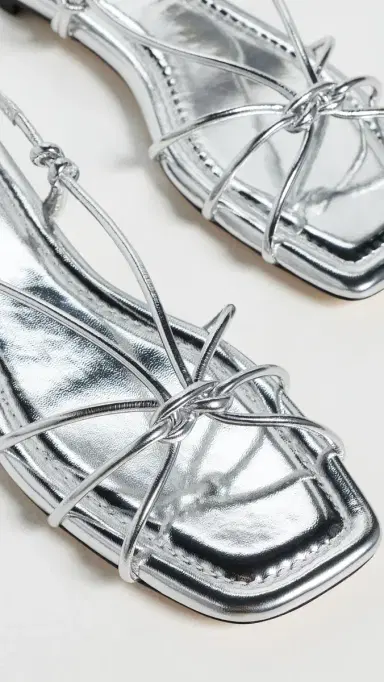 Loeffler Randall Karly Strappy Flat Sandals Silver 6 | Thumbnail 6