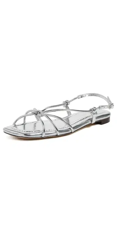 Loeffler Randall Karly Strappy Flat Sandals Silver 6 | Thumbnail 1