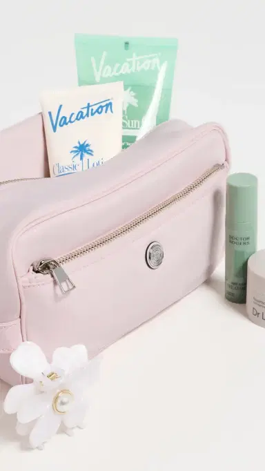 Tory Burch Twist Large Cosmetic Case Rose One Size | Thumbnail 4