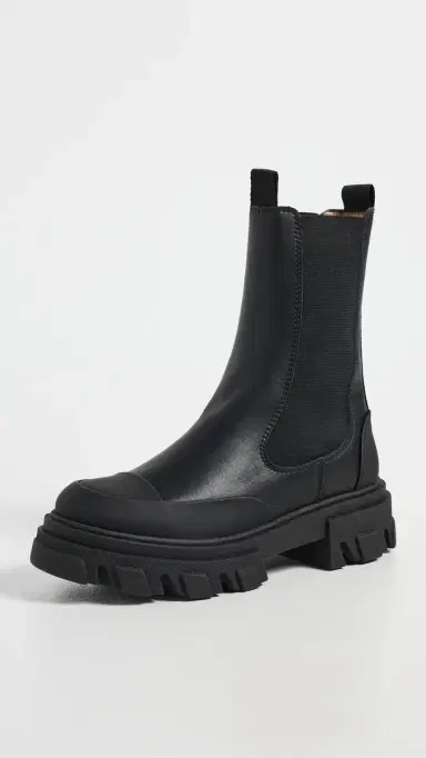 Ganni Cleated Mid Chelsea Boots Black | Thumbnail 2