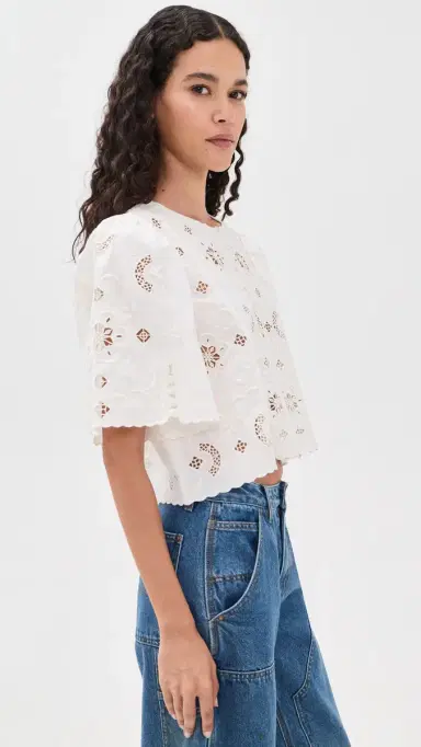 Sea Gardener Embroidered Top | Thumbnail 4 Sea Gardener Embroidered Top | Thumbnail 4