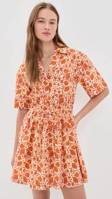 Apiece Apart Valenti Mini Dress Night Blooms Sorbet | Thumbnail 2